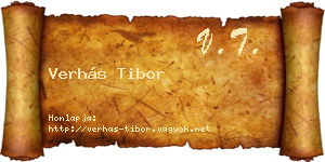 Verhás Tibor névjegykártya